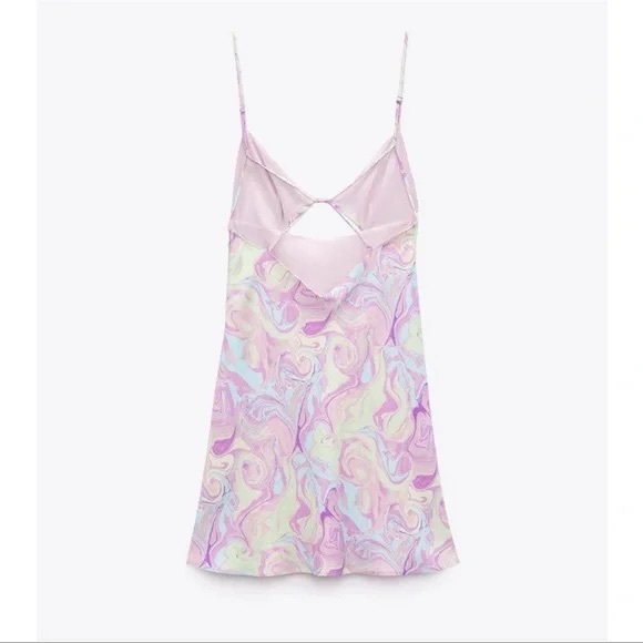 Zara Satin Effect Cut-Out Mini Dress size M - Picture 7 of 8